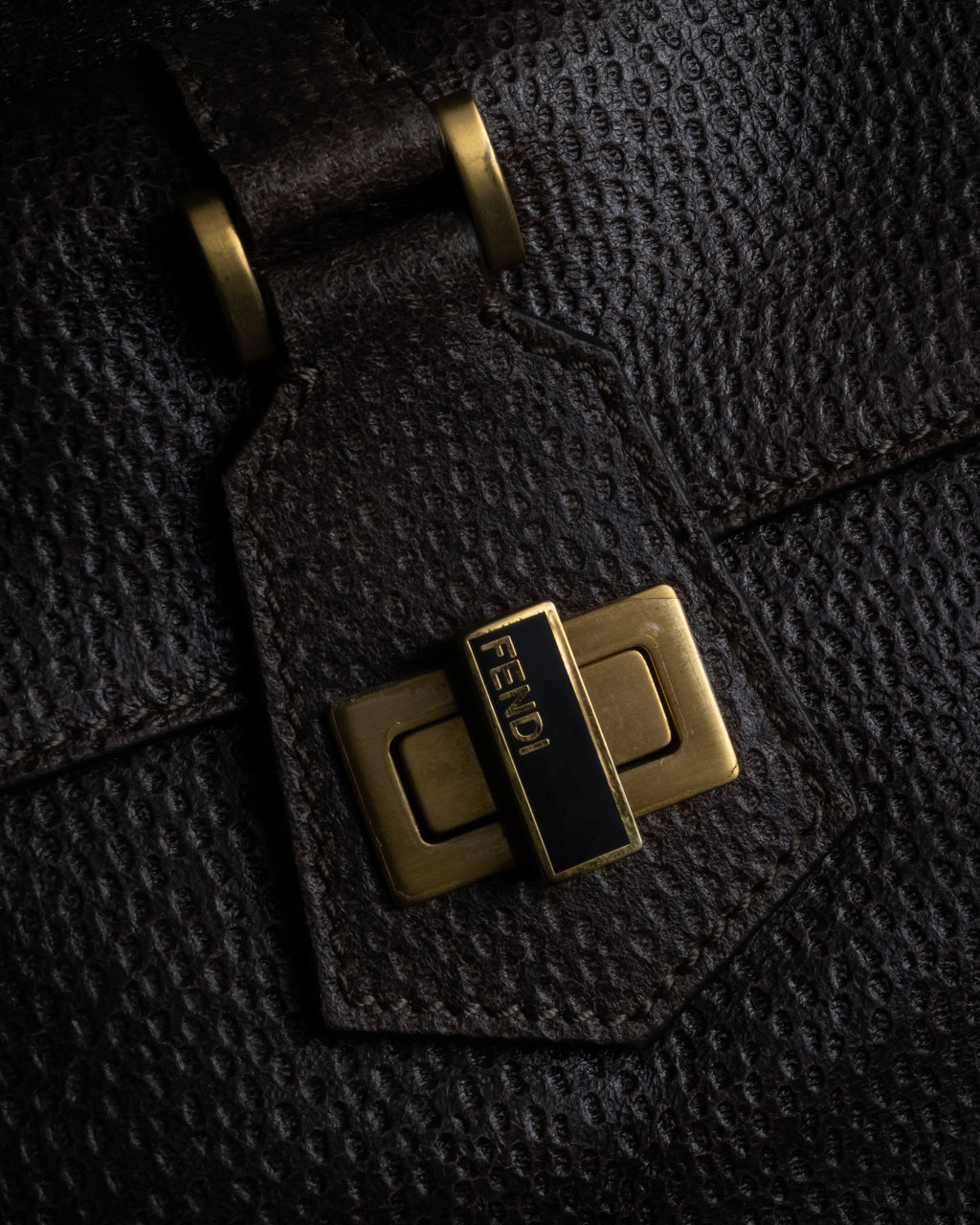 “FENDI” 2010’s Architectural grained leather 3Jours bag