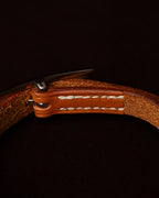 HERMES/ “Hapi” H Logo Leather Bracelet