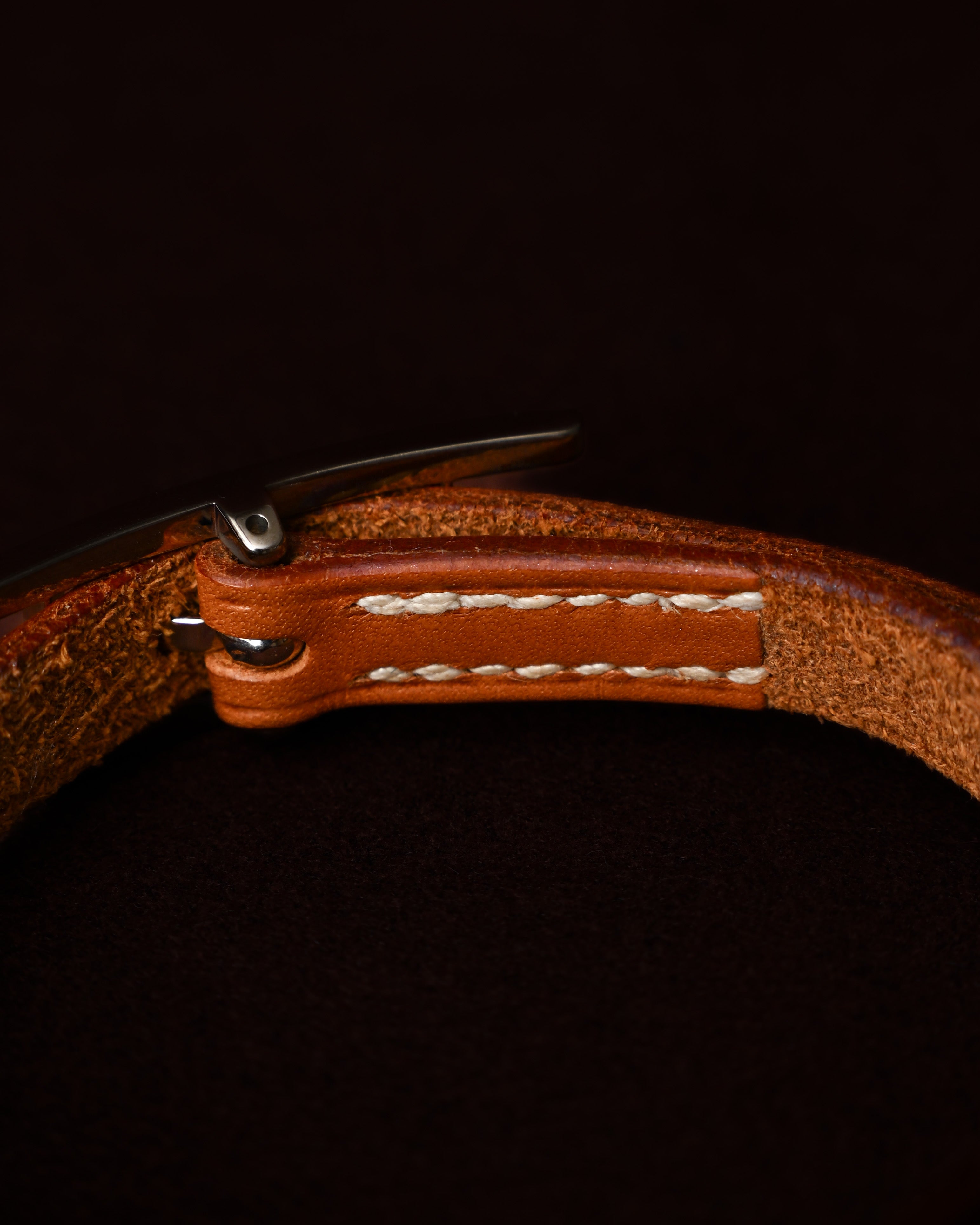HERMES/ “Hapi” H Logo Leather Bracelet