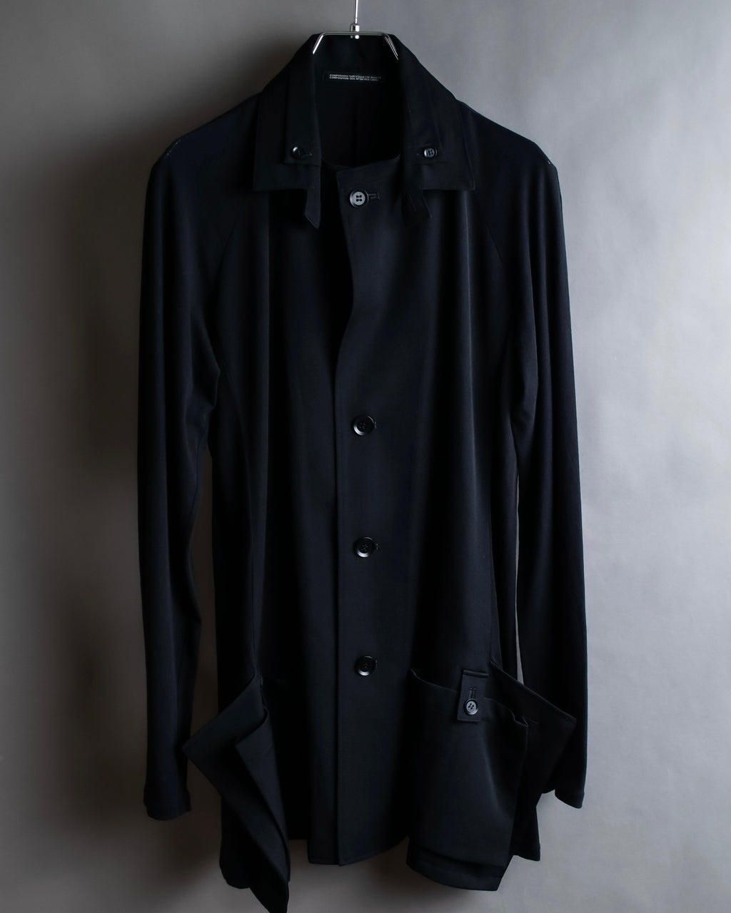 "YOHJI YAMAMOTO +NOIR" 21SS Drape panel design oversized shirt jacket