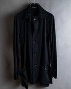 "YOHJI YAMAMOTO +NOIR" 21SS Drape panel design oversized shirt jacket