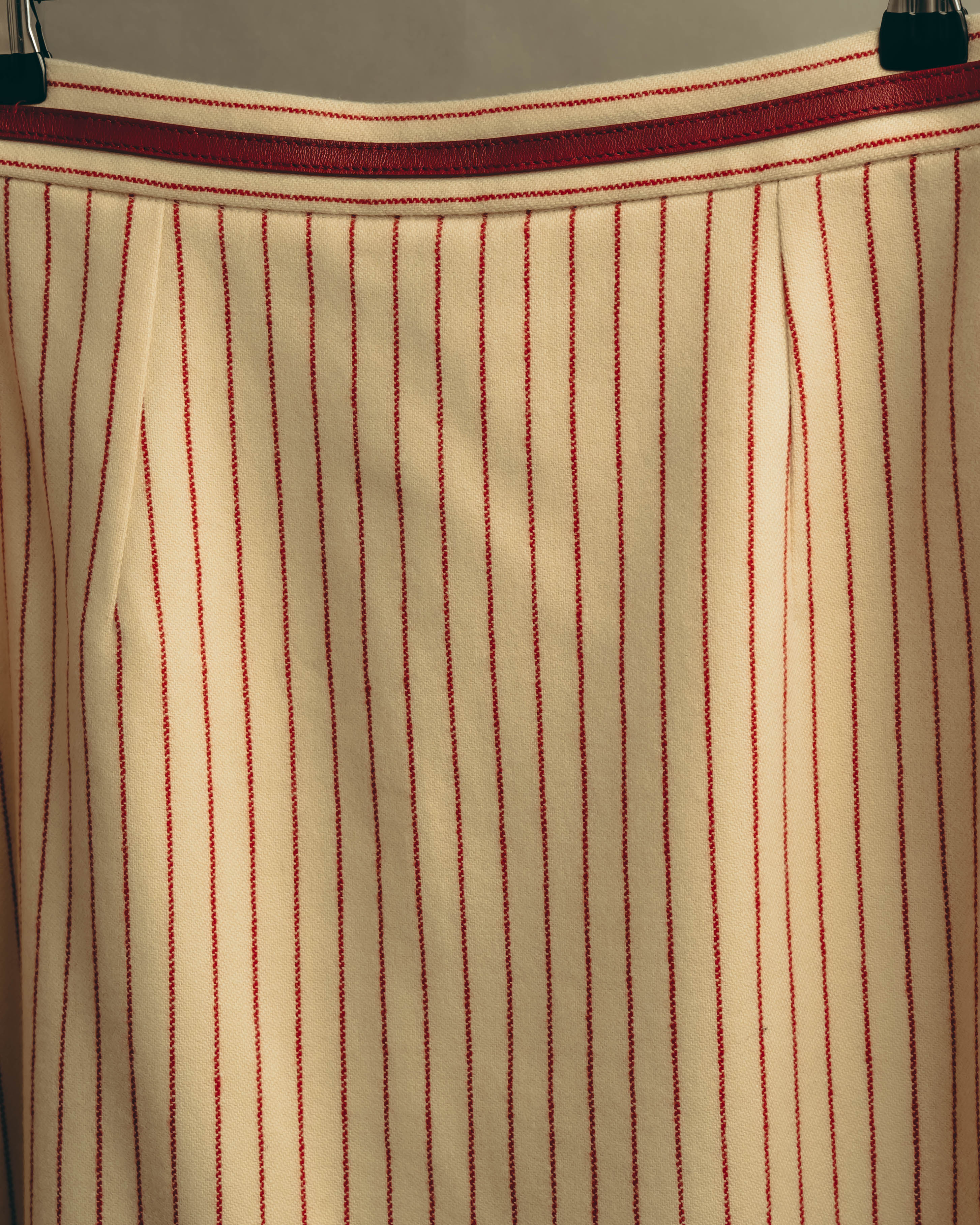 -SPECIAL- “GUCCI” 2015-2022 vintage inspired horsebit striped wool skirt