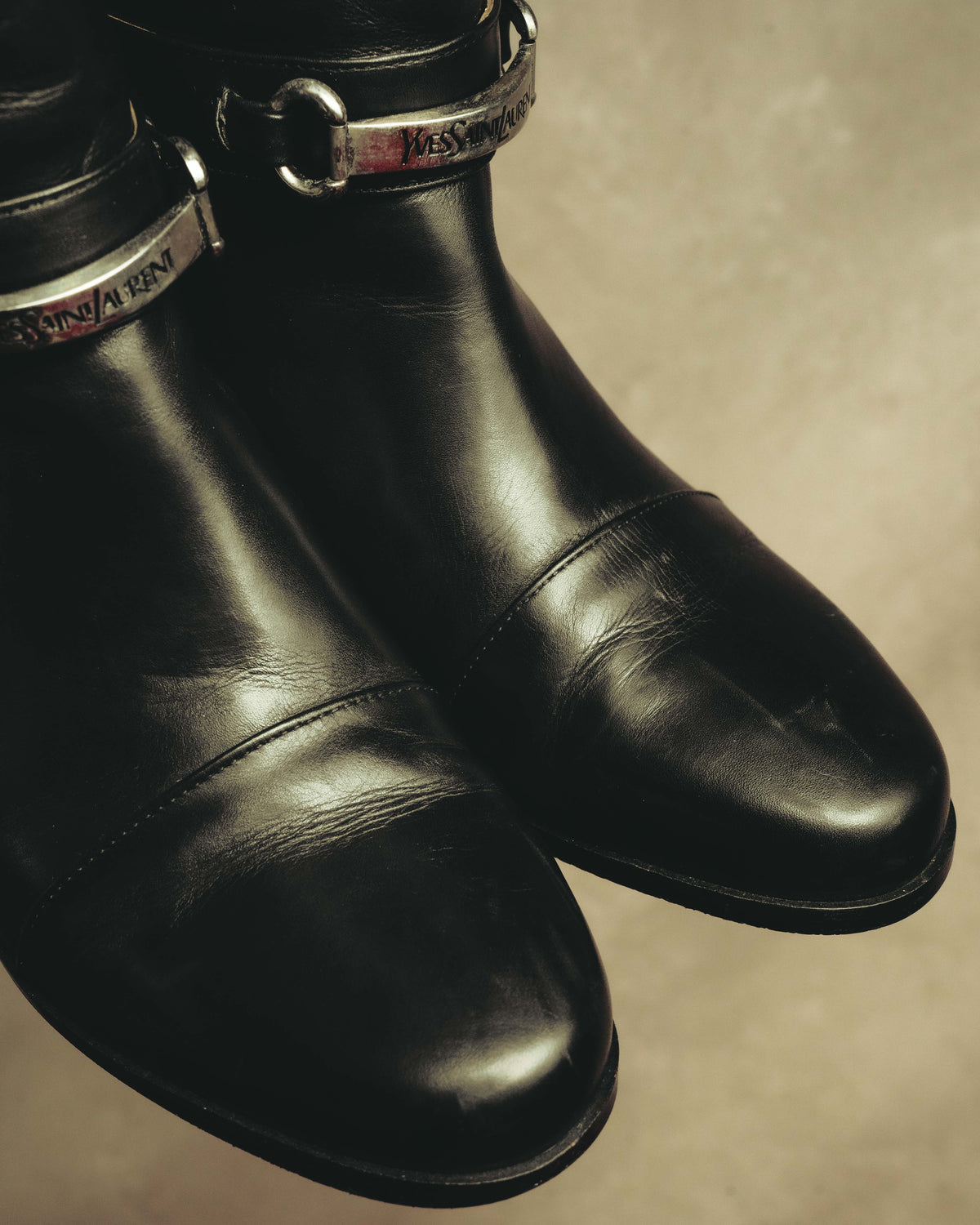 "Yves Saint Laurent" 90's Logo hardware knee-high boots