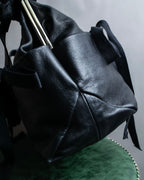 "MARNI" Side ribbon design rounded body leather bag