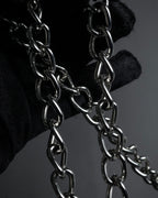 "VALENTINO" Textured leather V tassel chain shoulder bag