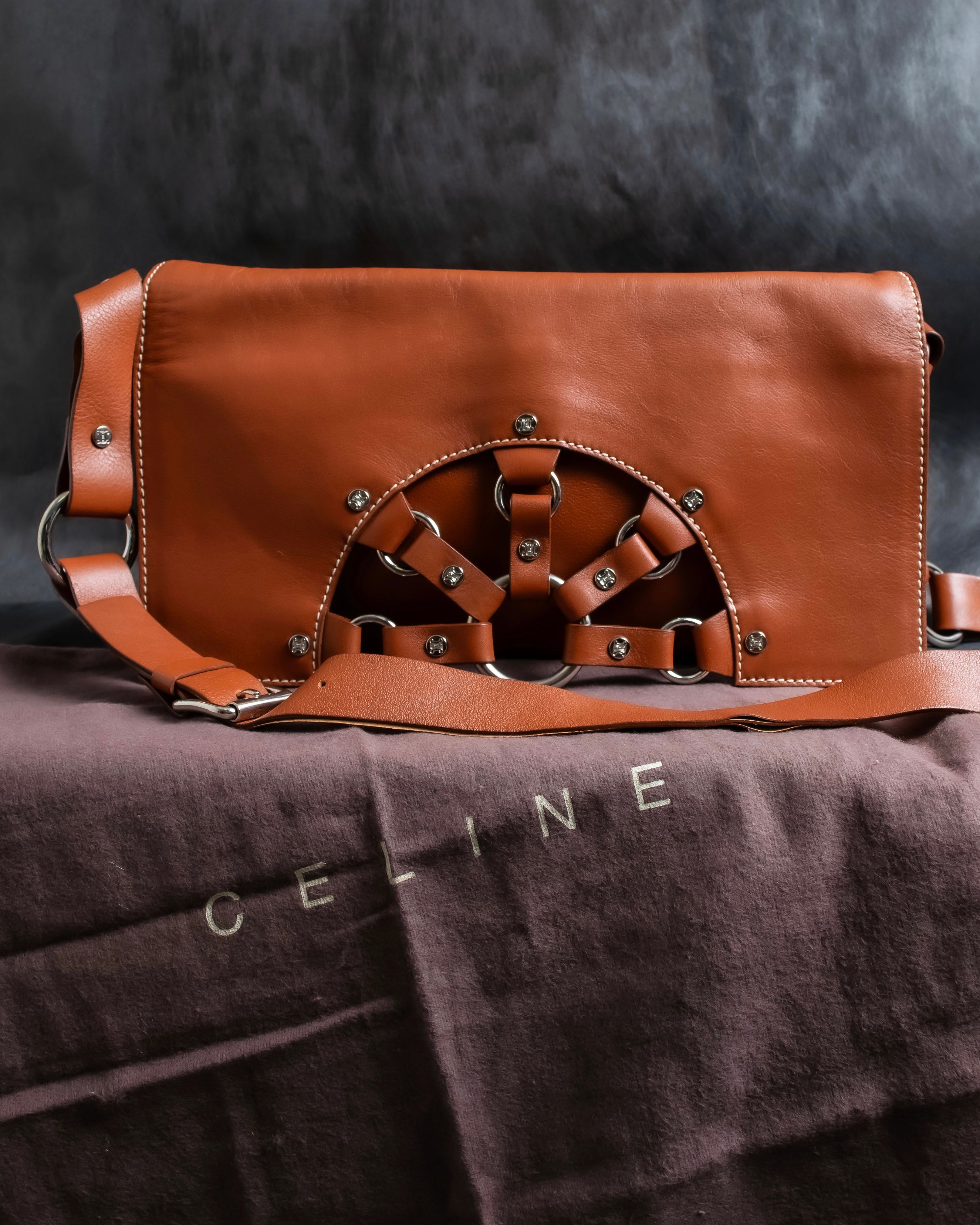 "CELINE" Ring harness design horizontal shoulder bag