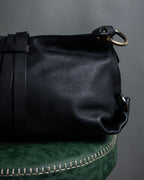 "Salvatore Ferragamo" Gancini reconstructed design shrink leather bag