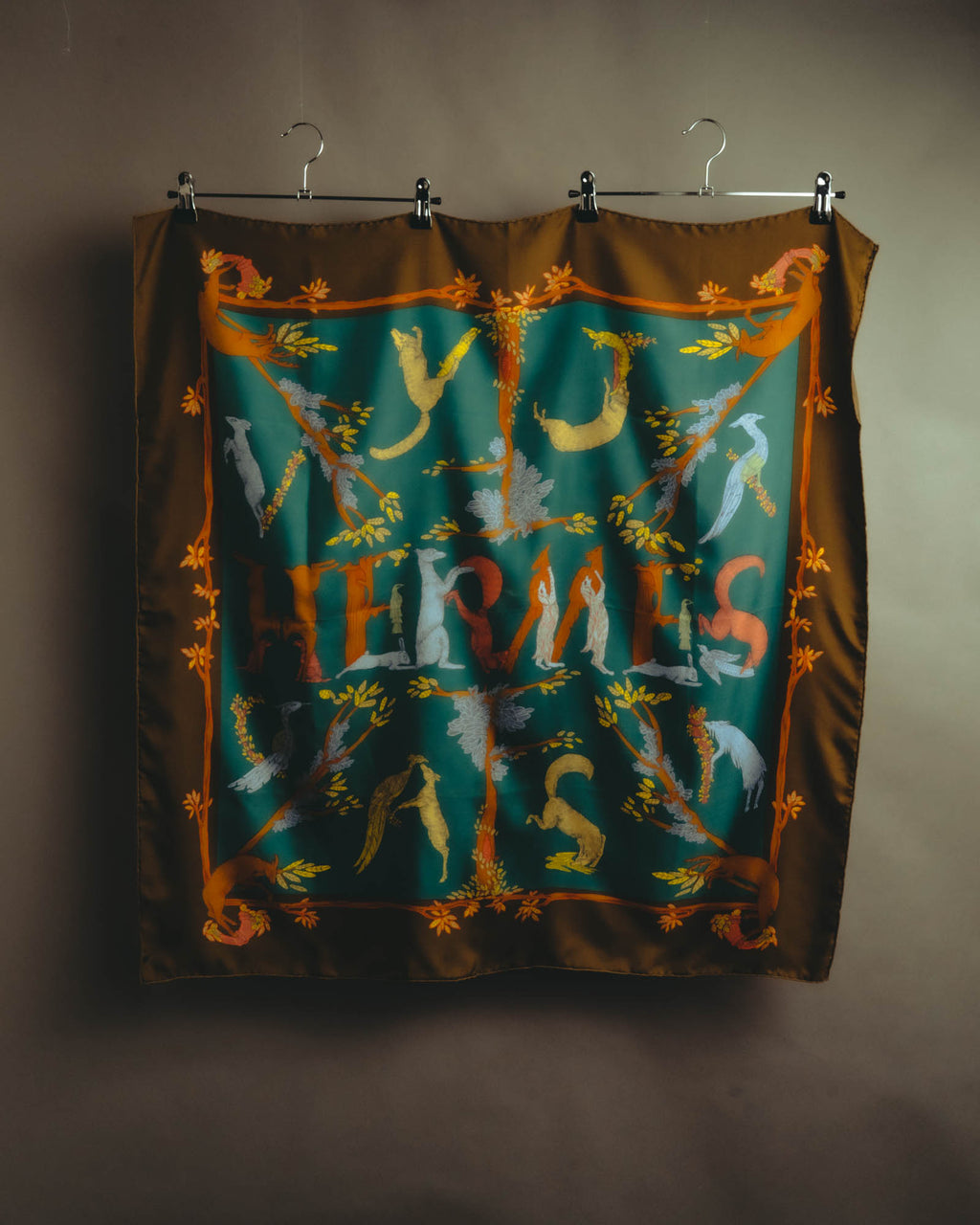 "Hermès" 90's Playful alphabet silk scarf