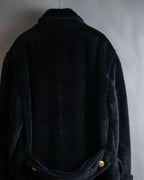 "GUCCI" 80's Gold button design brushed wool long chester coat