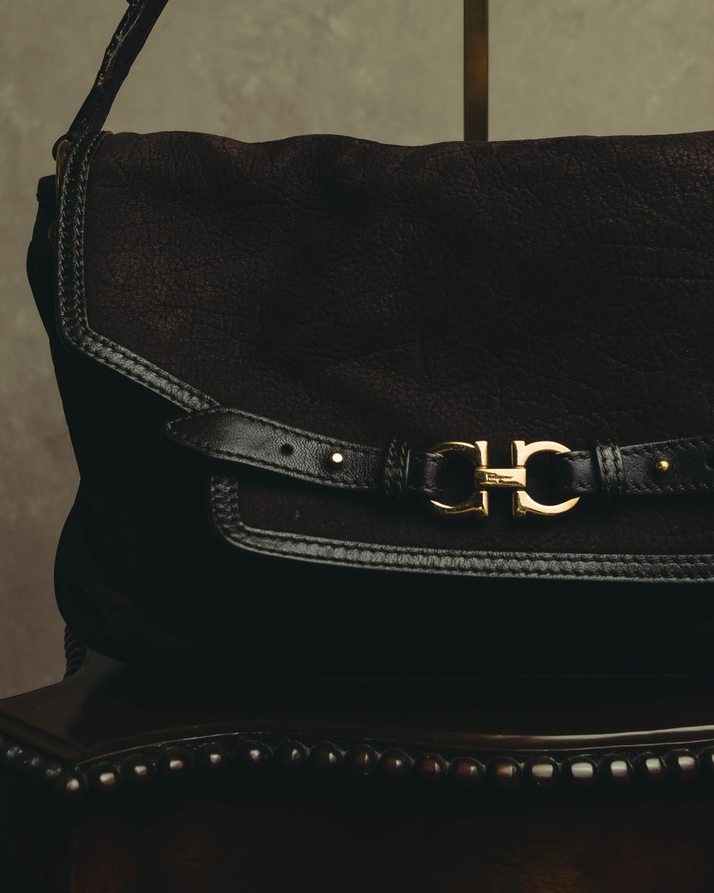 "Salvatore Ferragamo" 00's-10's Gancini leather shoulder bag