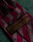 "GUCCI" Burgundy color diagonal stripe silk neck tie