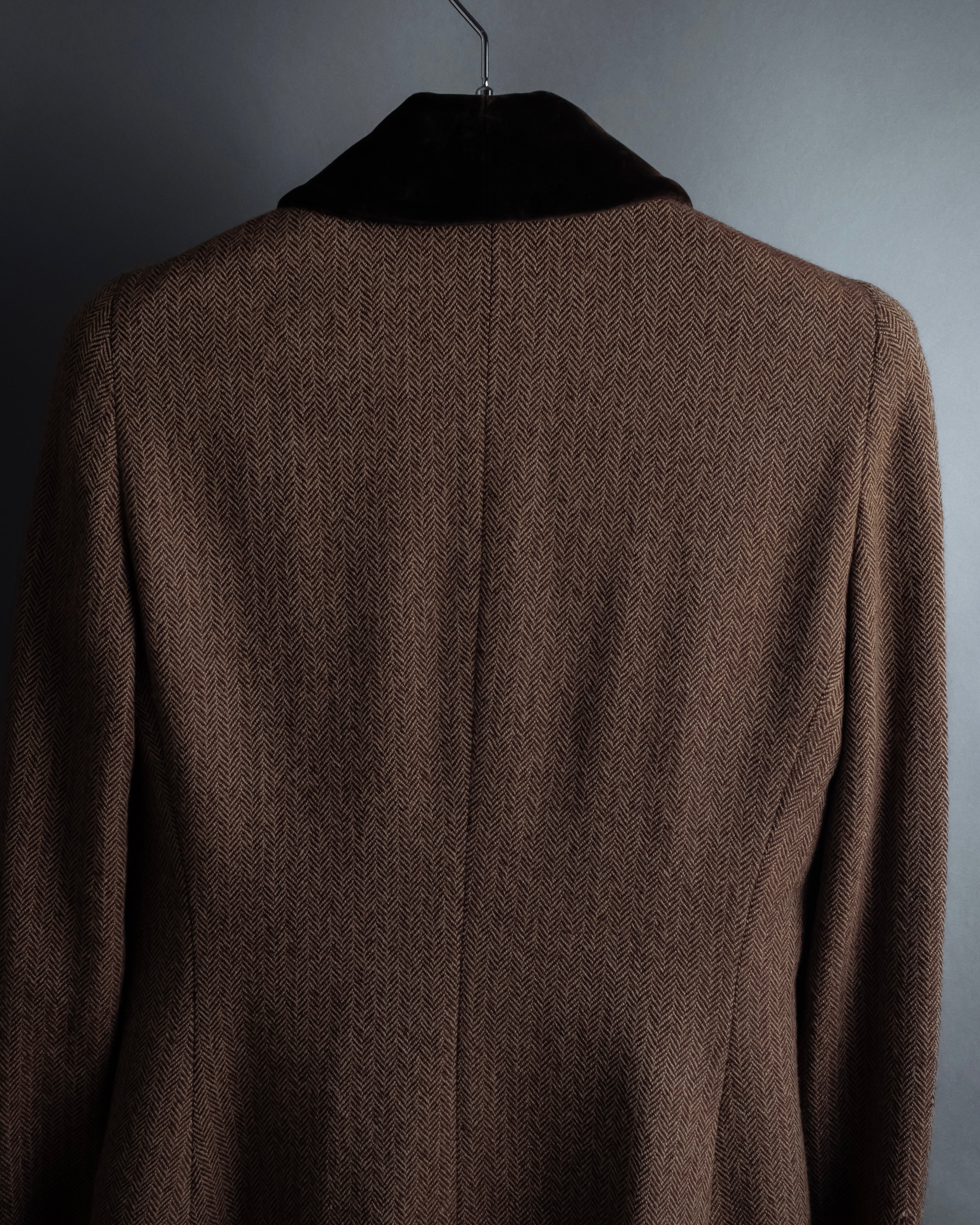 "FENDI" Velvet switching design herringbone set up