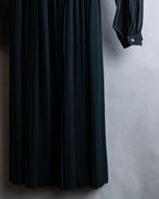 "SOANA" Bowtie belted design long black dress