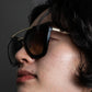 "PRADA" Oval square frame tortoiseshell sunglasses