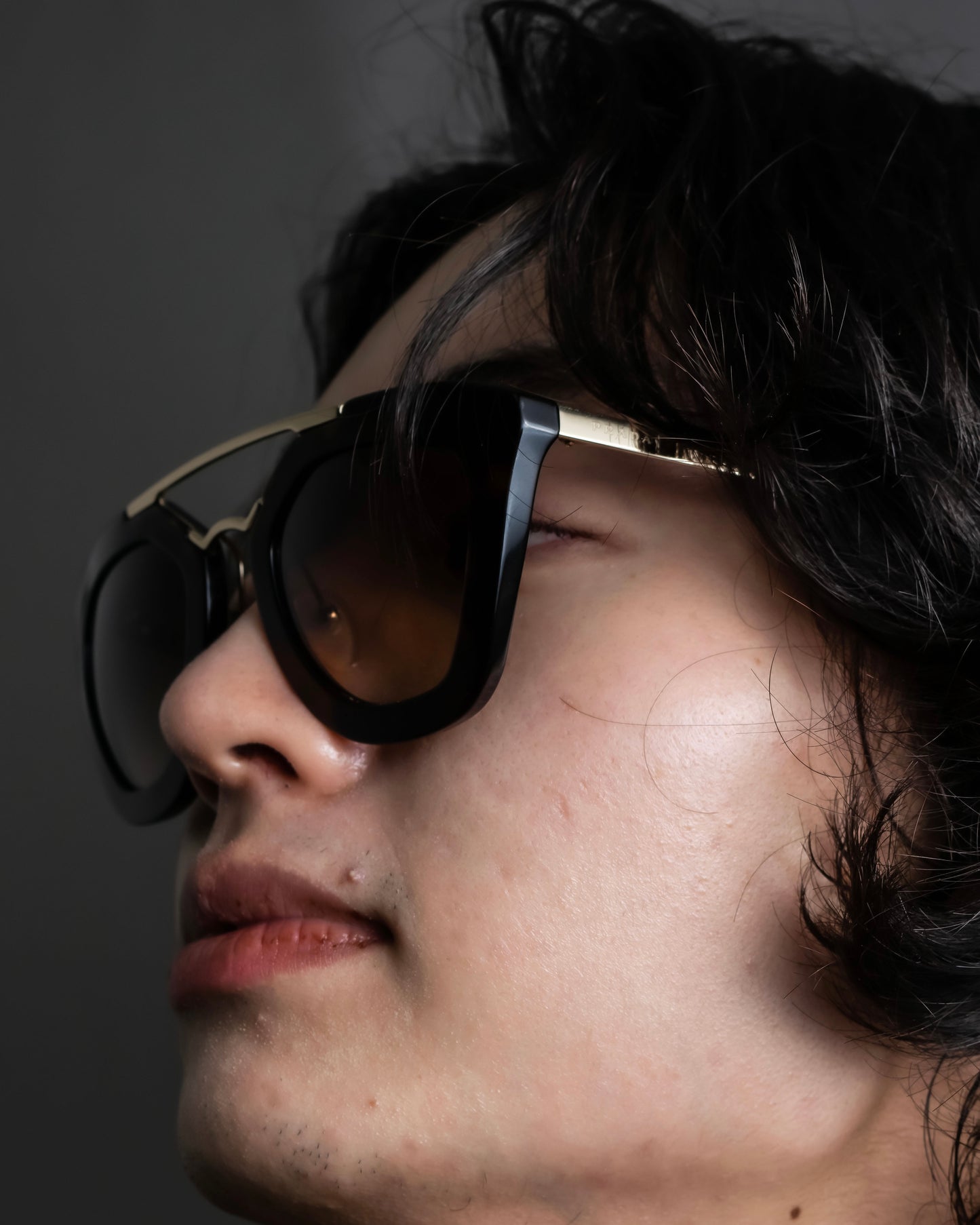 "PRADA" Oval square frame tortoiseshell sunglasses