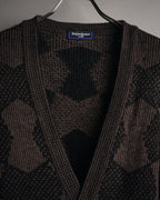 “Yves Saint Laurent” 80’s-90’s geometric knit cardigan