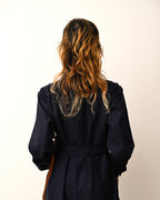 JIL SANDER/ 2015 Shape Designed Wool Shirt Coat Navy