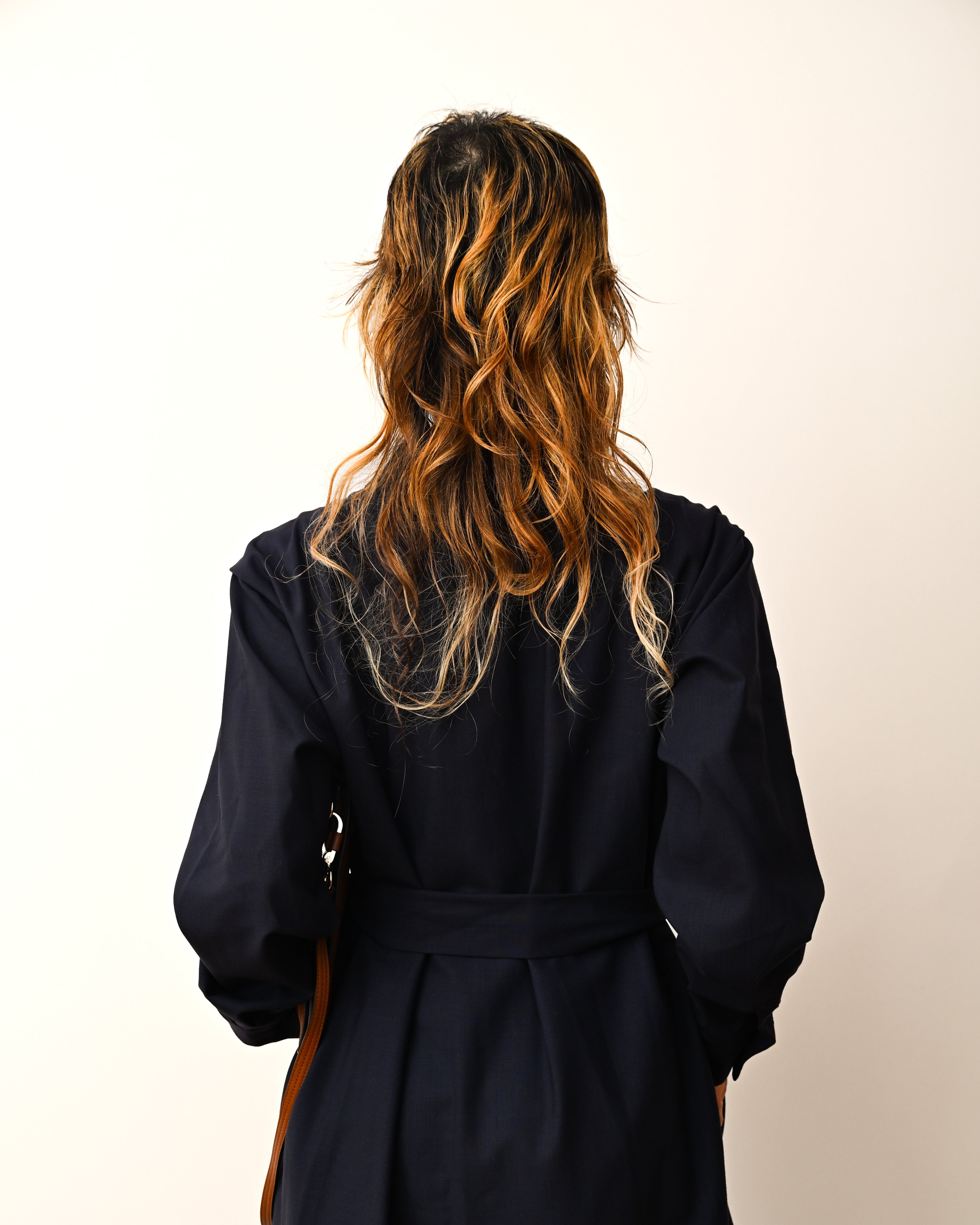 JIL SANDER/ 2015 Shape Designed Wool Shirt Coat Navy