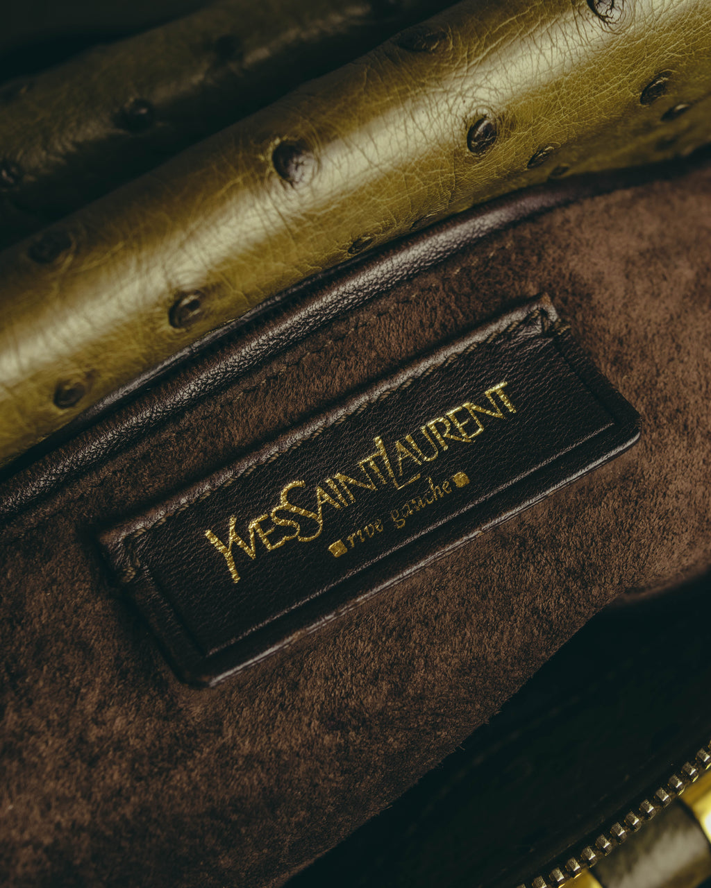 -SPECIAL- “YVES SAINT LAURENT” 00’s-10’s Ostrich leather top handle satchel