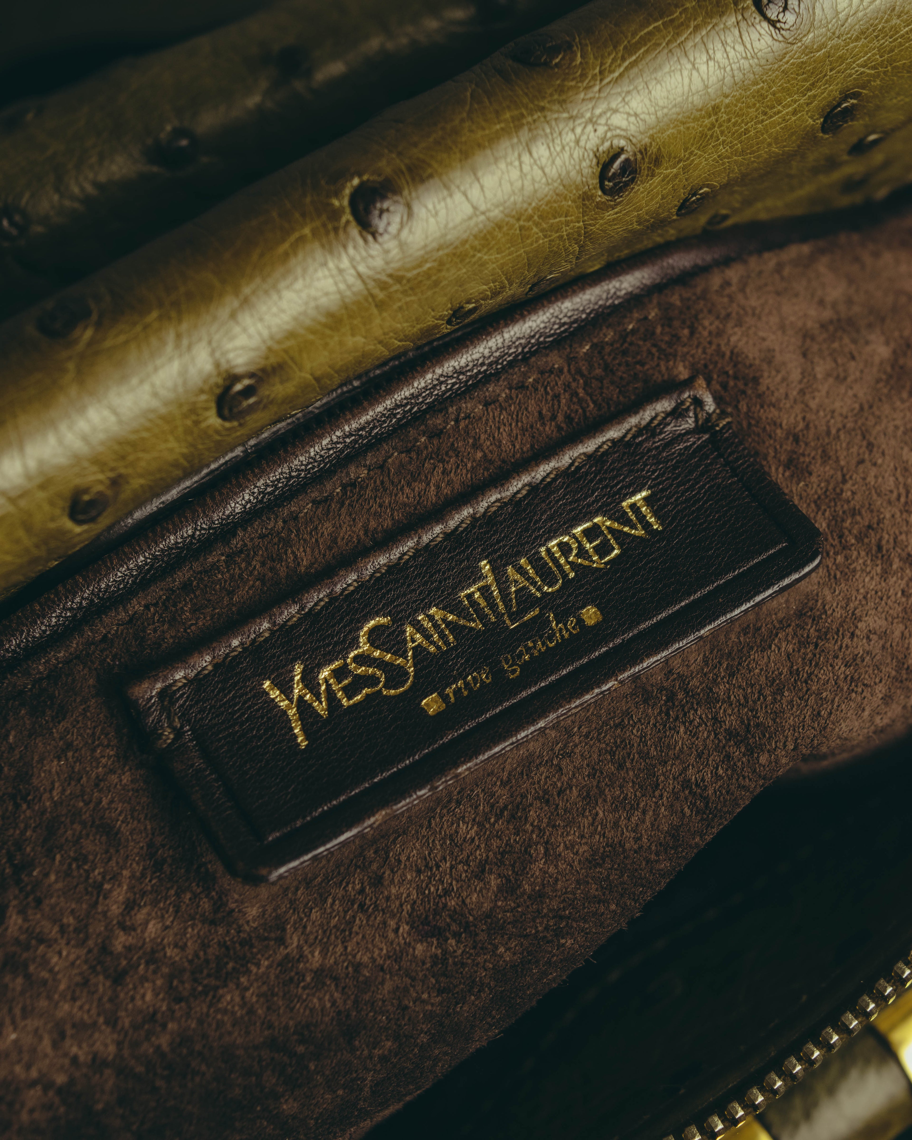 -SPECIAL- “YVES SAINT LAURENT” 00’s-10’s Ostrich leather top handle satchel