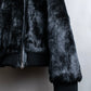 "DKNY" High neck ribbed fur double zip jacket