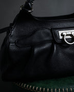 "Salvatore Ferragamo" Gancini motif gathered design leather bag