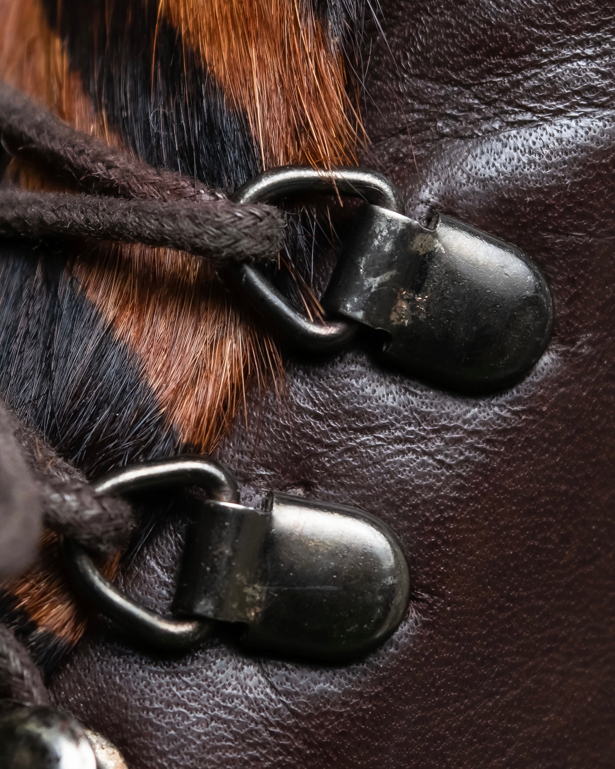 "Pinky&Dianne" Animal fur pattern lace-up heel shoes