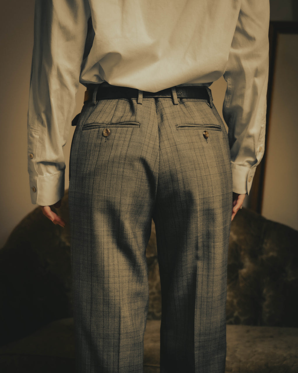 -SPECIAL- “GUCCI” 2019-2021 Glen check double-breasted wool suit
