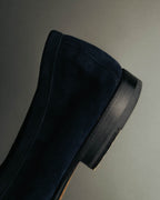 "Santoni" 2010's-2020's Elegant navy suede tassel loafers