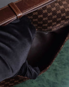 "GUCCI" 70's Embossed suede flap shoulder bag