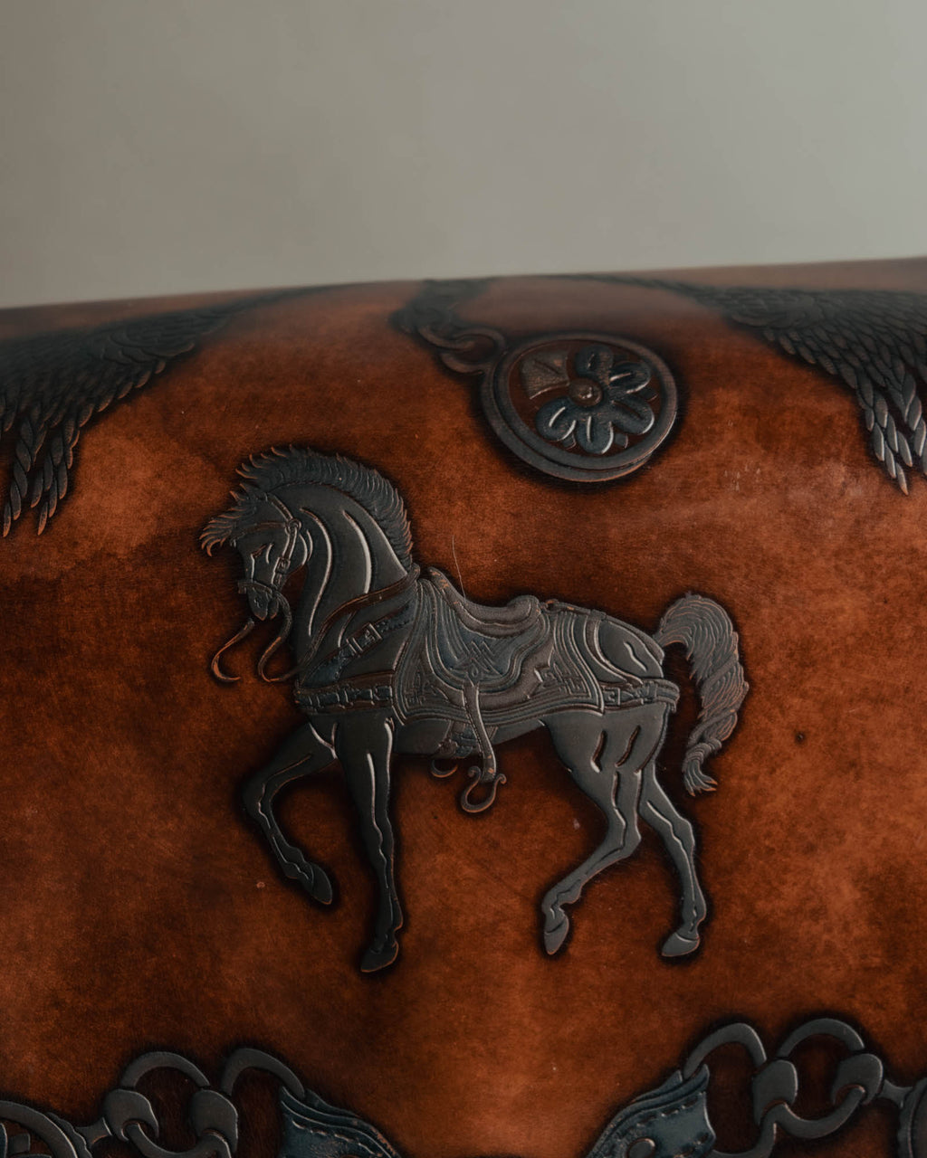 “Catsbro” 00’s-10’s Patinated equestrian leather handbag