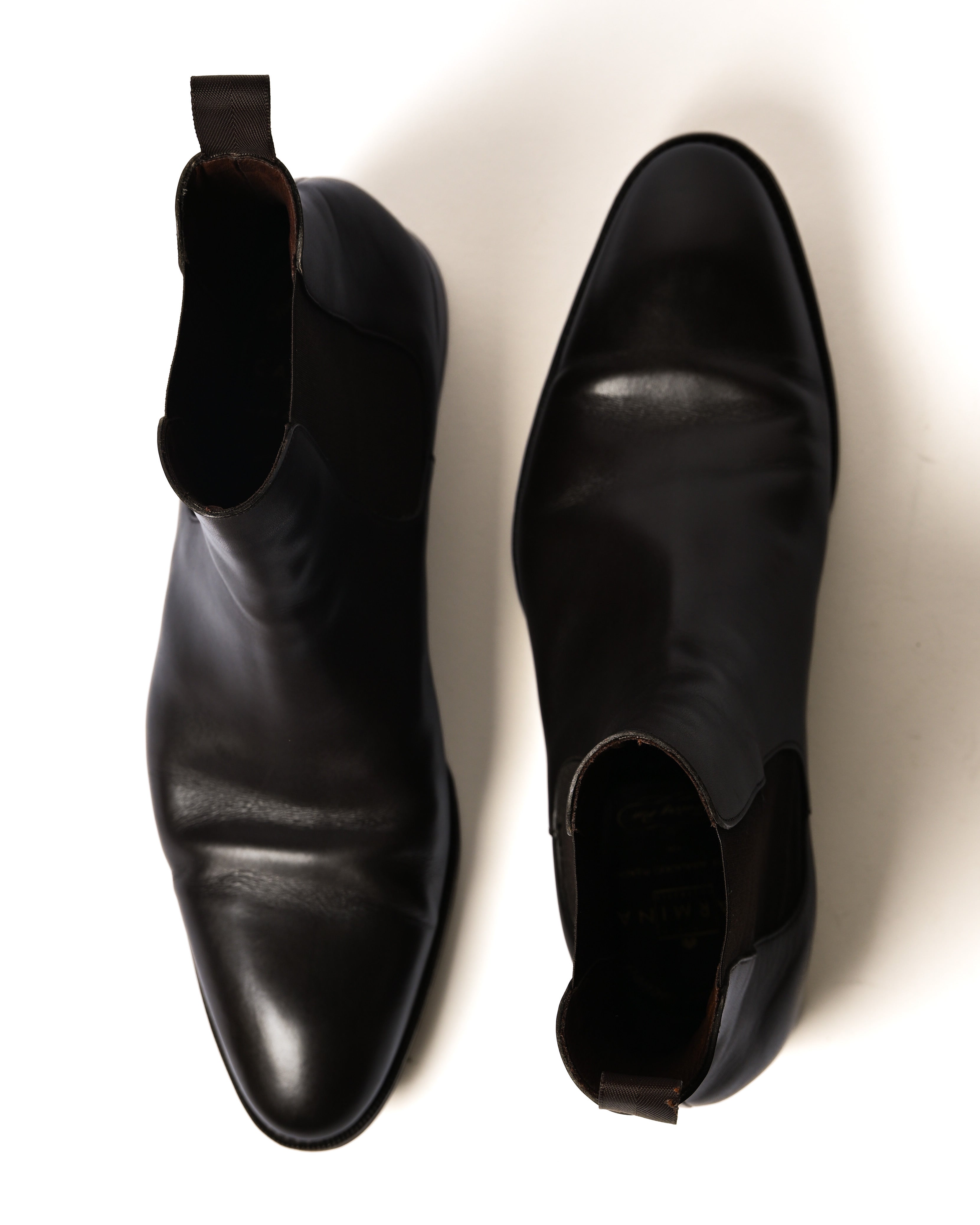 CARMINA Shoemaker/ Beautiful Box-Calf Leather Chelsea Boots Dark Brown