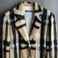 "MOSCHINO" Graphic check pattern raw edge design tailored jacket