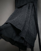 “DRIES VAN NOTEN” 90’s–Early 00’s Cashmere and silk layered belted cardigan