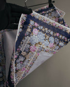 “YVES SAINT LAURENT” 80’s-90’s Floral border scarf