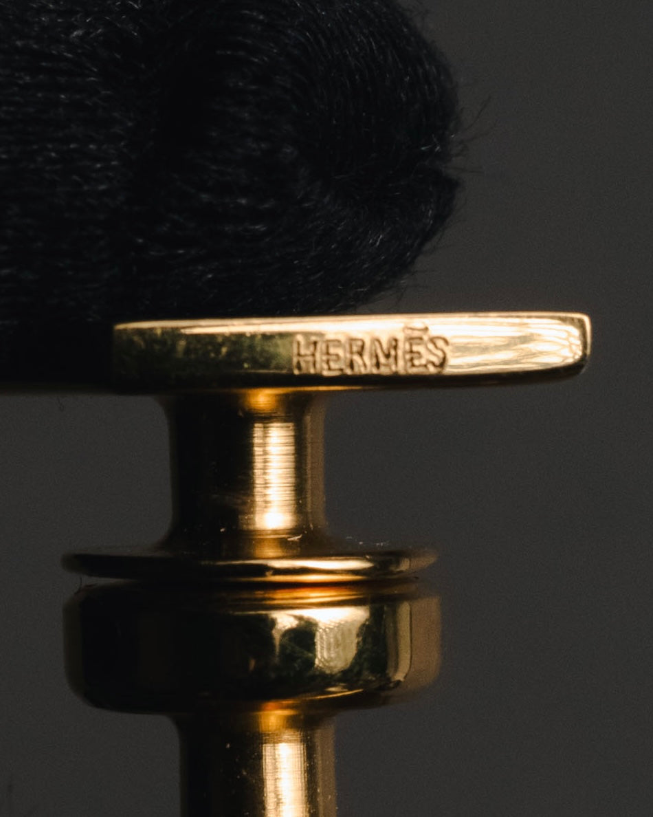 "HERMES" 90’s-00’s diamond inlay lizard cufflinks