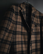 "LARDINI" Checked three-button soft-shoulder tailored jacket