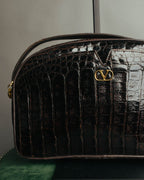 "valentino garavani" 70's-80's Vintage genuine crocodile leather shoulder bag