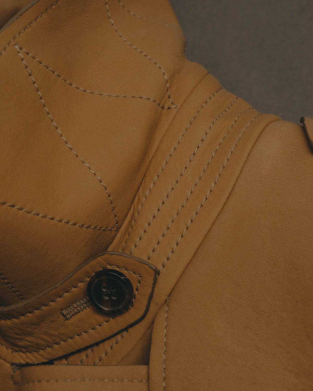 –SPECIAL– “Maison Martin Margiela” 2012AW Leather trench coat with Line 4 printed lining