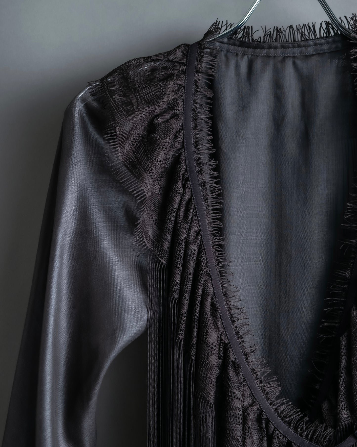 "ISSEY MIYAKE" Fringe design embroidered jacket