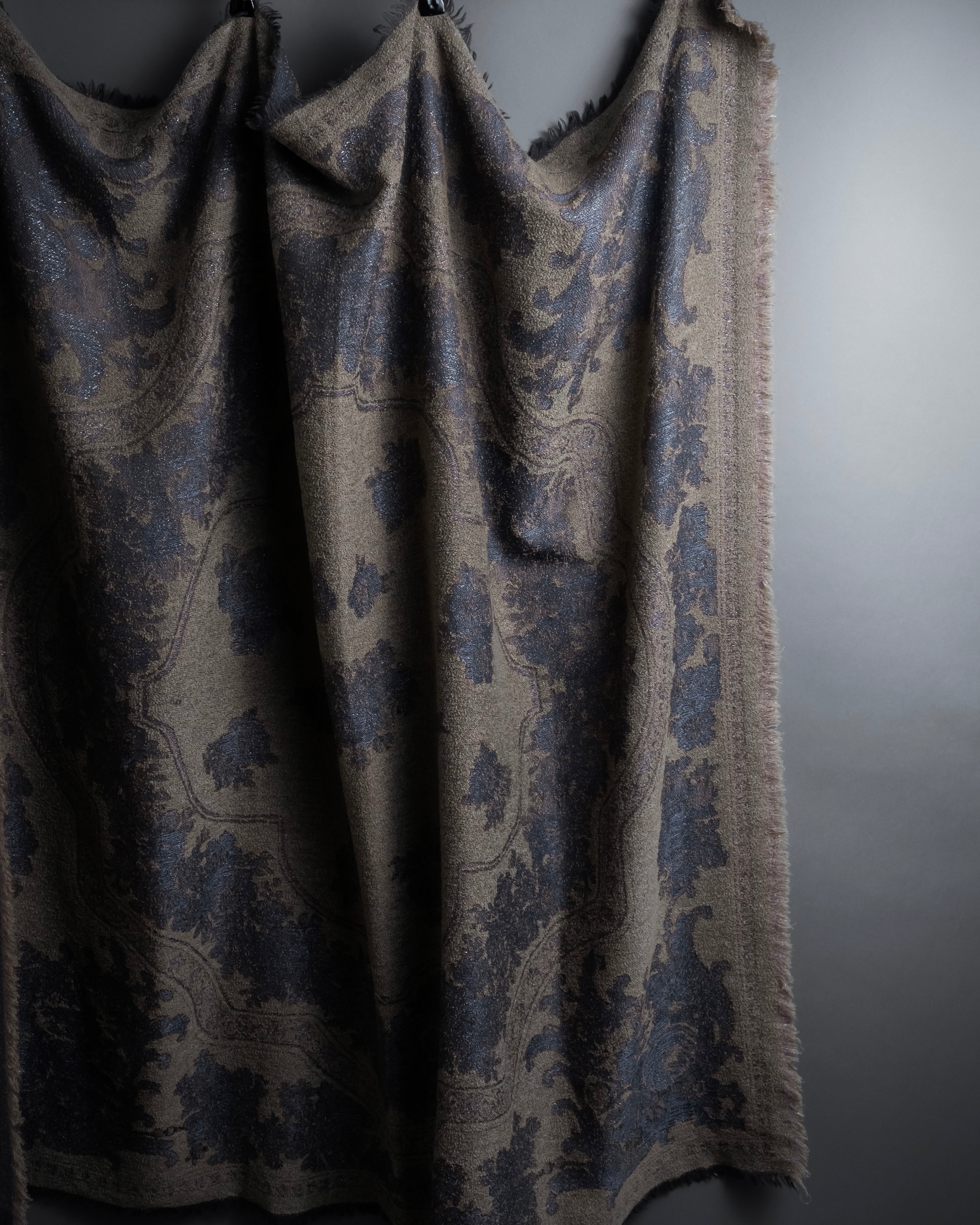 "BALENCIAGA" Large size lame jacquard weave stole