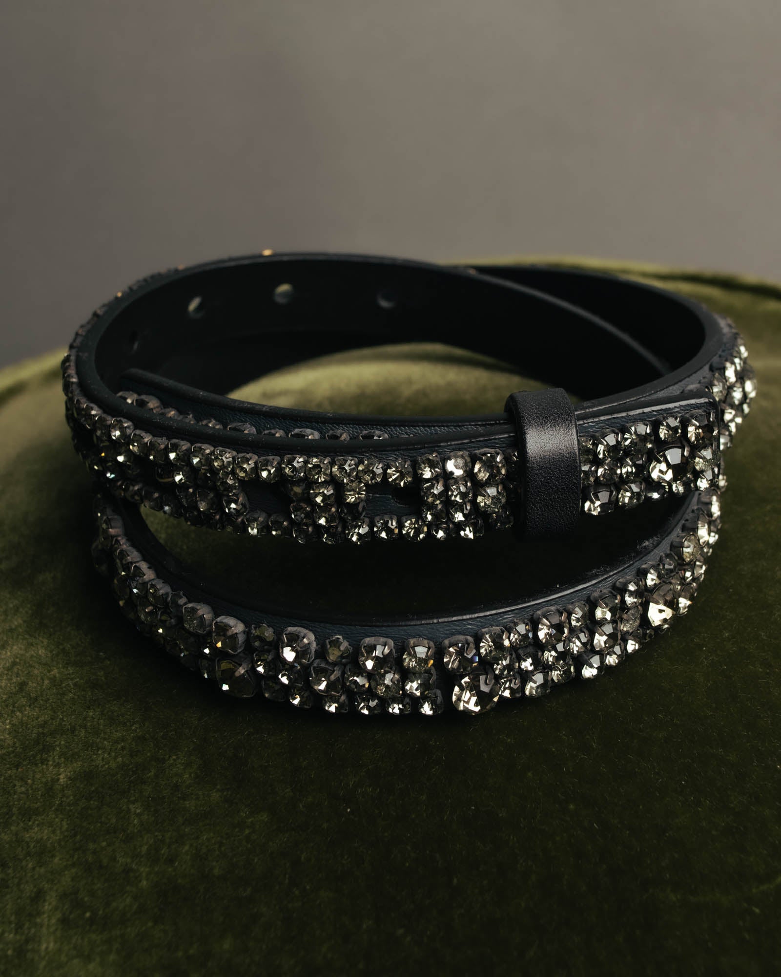 “CÉLINE” 2010 Crystal embellished leather belt