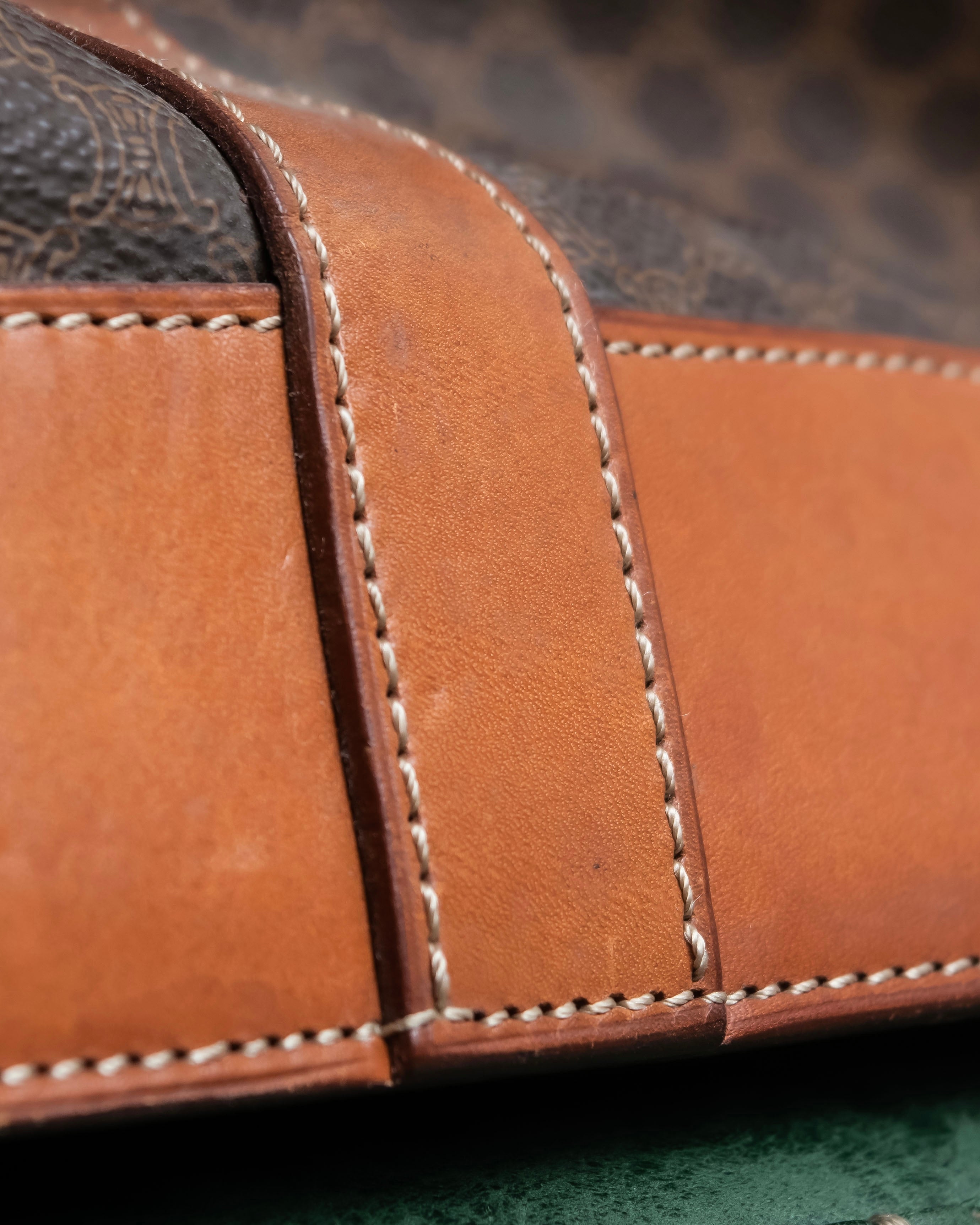 "CELINE" Macadam pattern leather combination boston bag