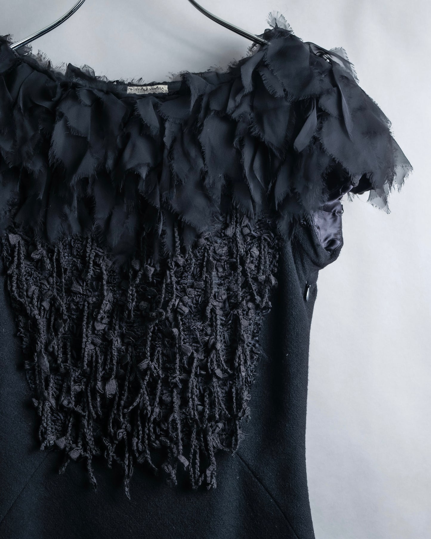 "BOTTEGA VENETA" Organza & fringe design sleeveless dress