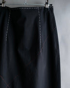 "YOHJI YAMAMOTO" Stitched hemline design flared skirt