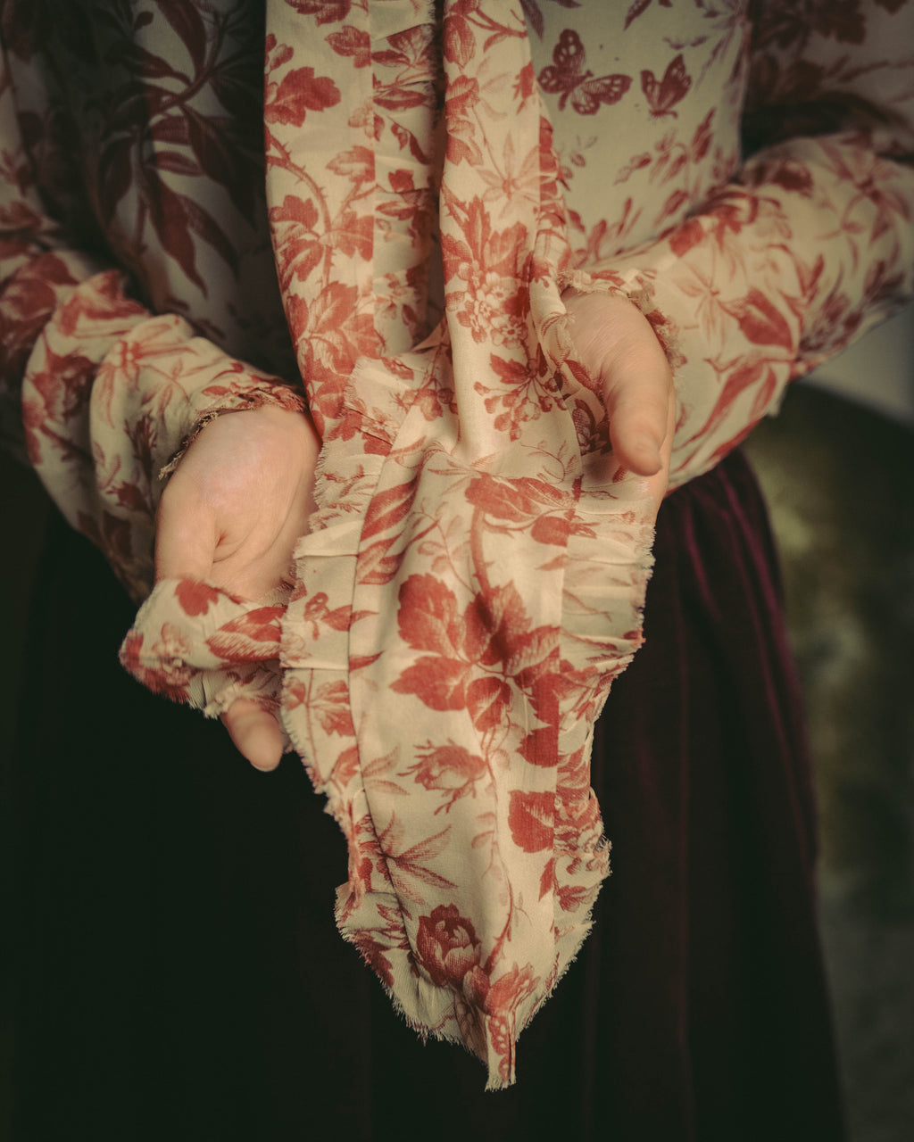 -SPECIAL- "GUCCI" 2010's-20's Romantic floral ruffle blouse