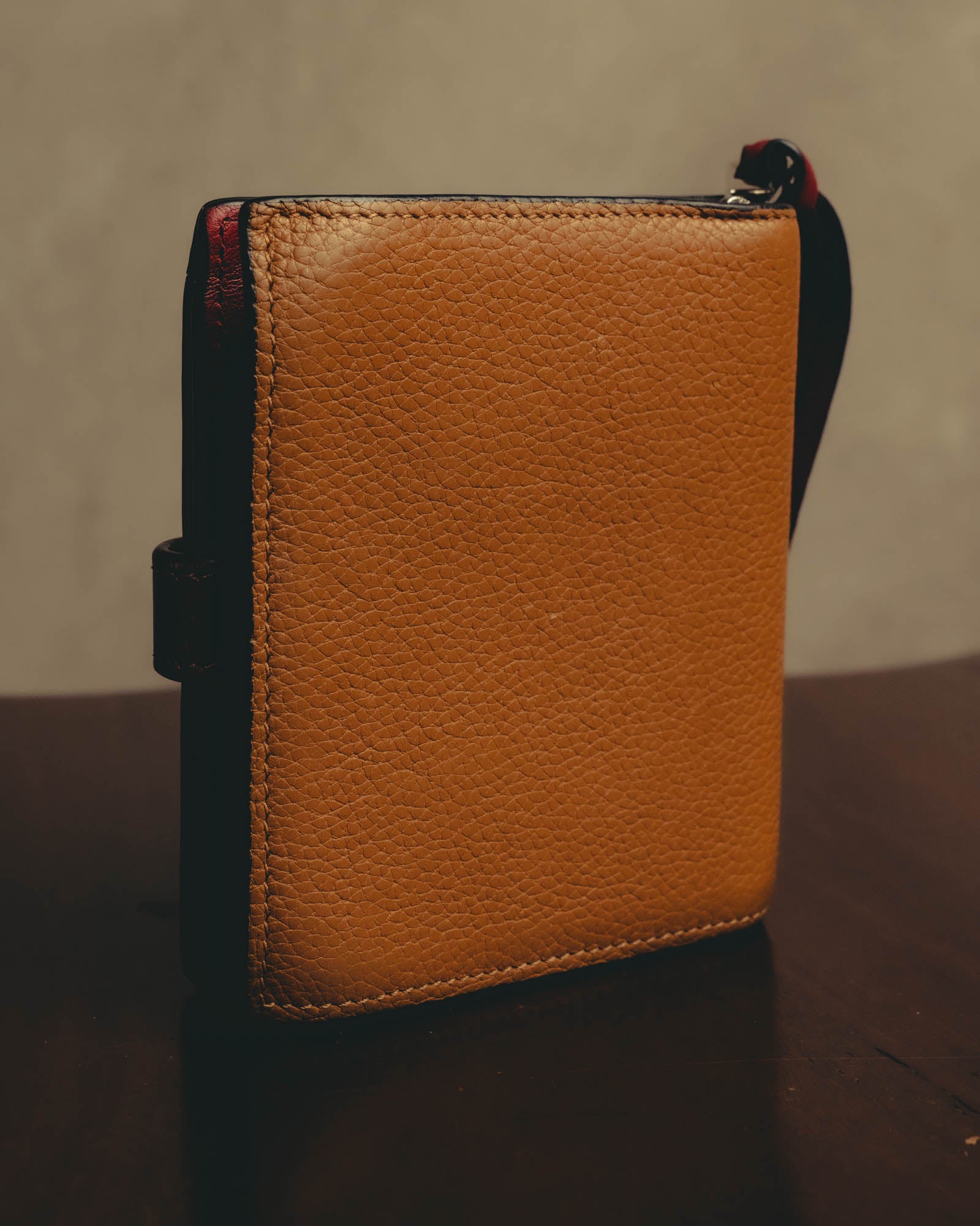 "LOEWE" 20's Bicolor small vertical leather wallet