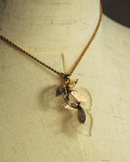 "Christian Dior" 70's-80's Sculptural leaf pendant necklace