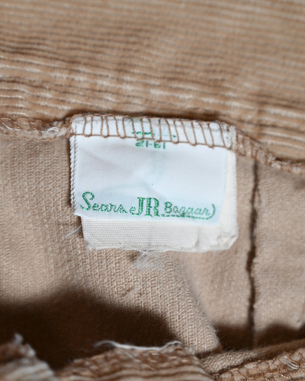 Vintage /Smooth Corduroy Wide Trousers Beige