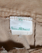 Vintage /Smooth Corduroy Wide Trousers Beige
